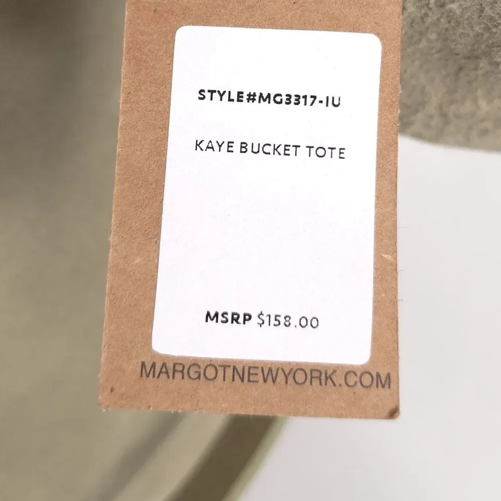 New‎ Margot NEW YORK Kaye Bucket Tote LEATHER Bag Soft Suede Crossbody Green